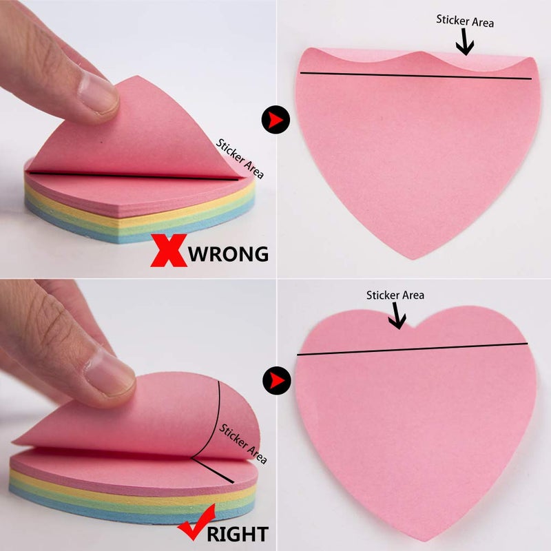 OSOPOLA Sticky Notes - 1000 Sheets Heart Mixed 4 Color Bulk Sale Sticky Memo Post Memo Note Tape Self Stick Notes for Office/School/Home - Image 4